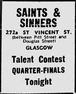 Saints and Sinners advert 1974